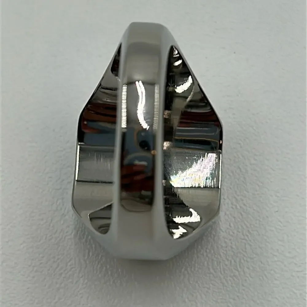 Men’s Lapis Lazuli Natural Gemstone Stainless Steel Ring Size 10.5 NWT
